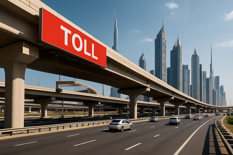 Modern toll road infrastructure in Dubai Modern toll road infrastructure in Dubai