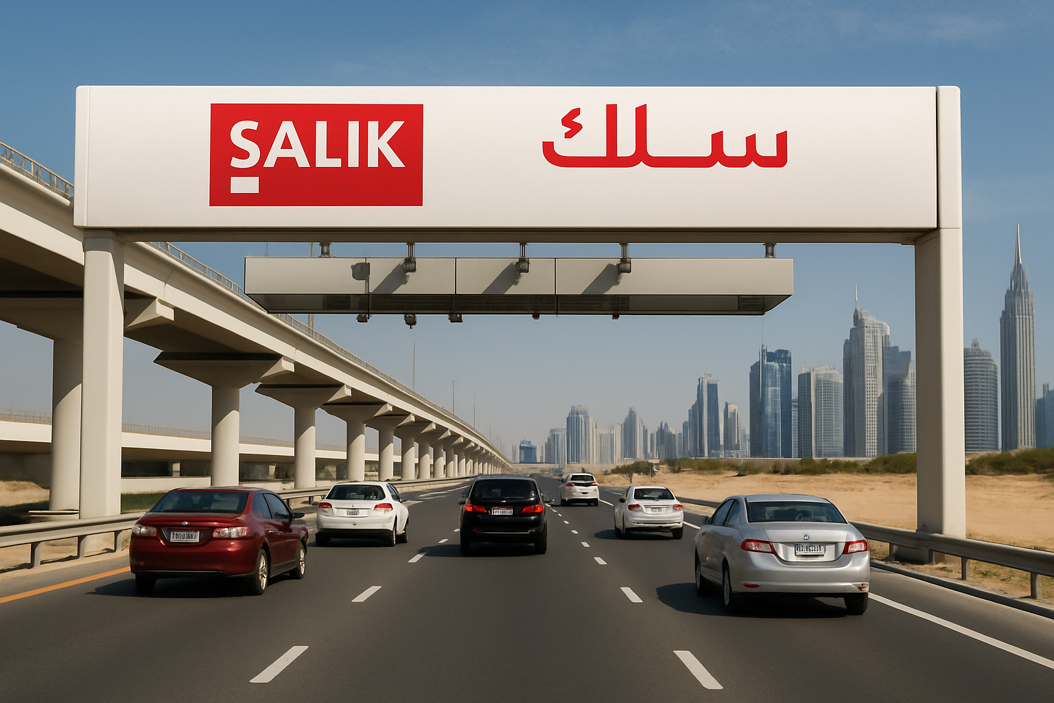 Salik electronic toll gate in Dubai
